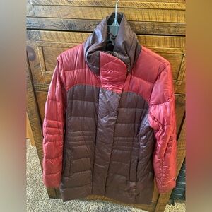 Marmot two tone color block long down coat